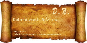 Debreczeni Nóra névjegykártya