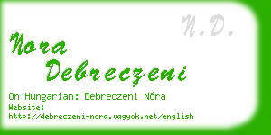 nora debreczeni business card